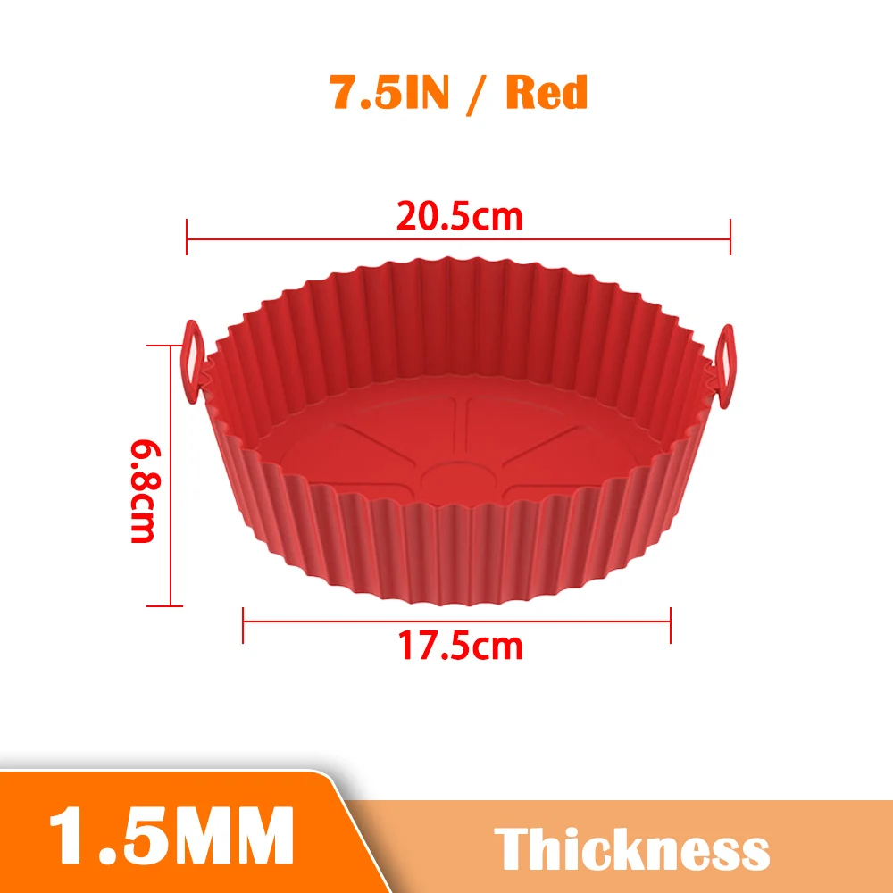 1.5MM Reusable Silicone Basket Super Thickness Air Fryer Can high  temperature Silicone-Liner Airfryer Silicone Pot For Xiaomi - AliExpress