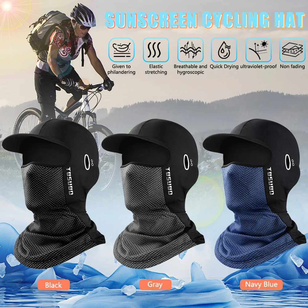 

Summer Cycling Ice Silk Sunscreen Headgear Motorcycle Helmet Lined Hood Equipment Bike Head Cover Tactical Cap Fishing Cycling