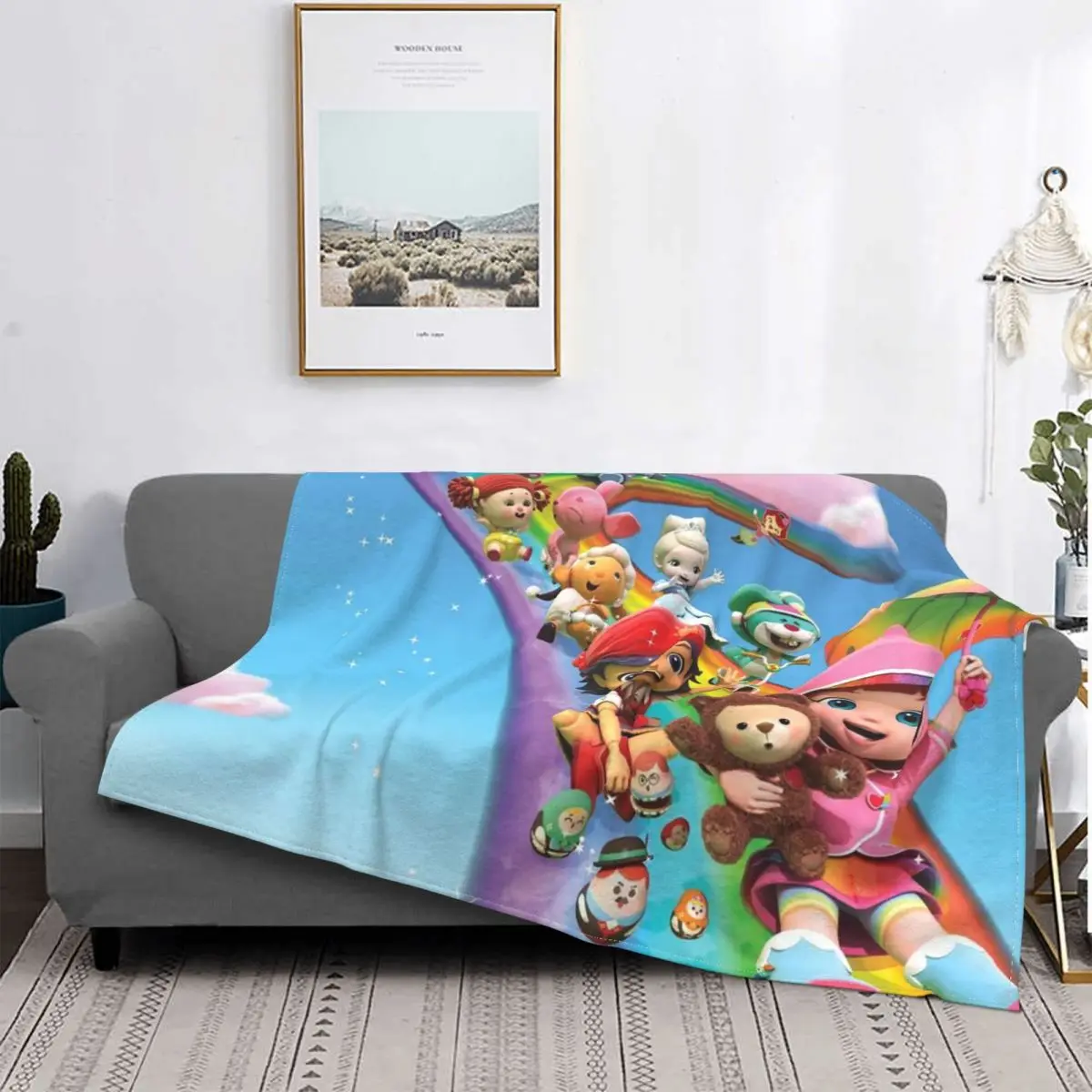 

Rainbow Ruby Anime Cartoon Flannel Blanket Lulu and bear cute Creative Throw Blankets Sofa Bedding Lounge 200x150cm Bedspreads
