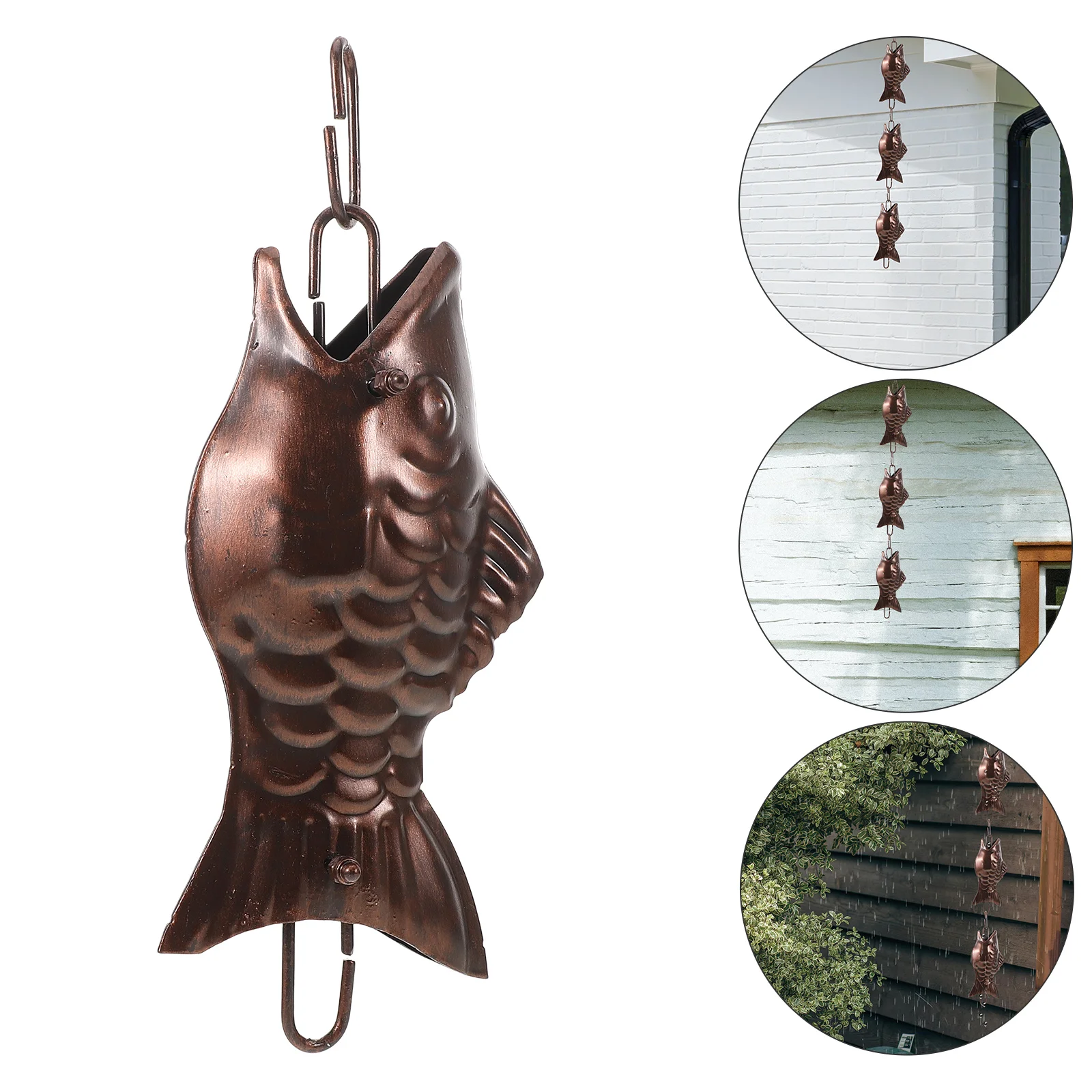 Metal Hook up Rain Chain Bell Aluminum Alloy Rainwater Diverter Replacement Chains