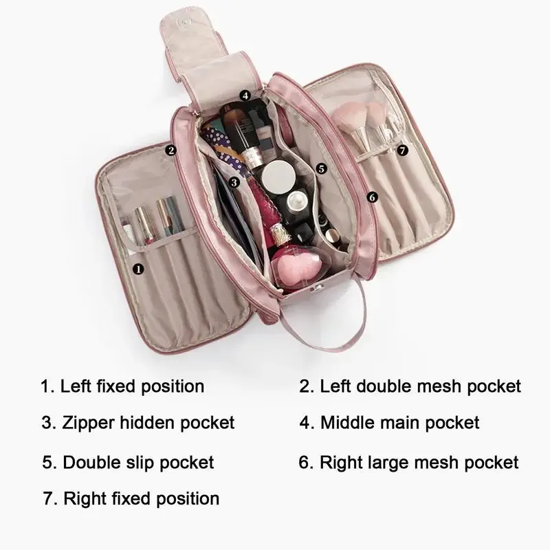 Make Up Bags for Women Traveling Makeup Case Cosmetic Organizer Waterproof Makeup Organizer Bag with Handle Travel Cosmetic Bag