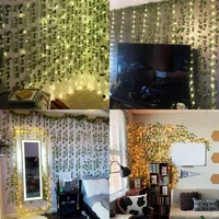 1Pcs 210Cm Green Silk Artificial Hanging Christmas Garland Plants Vine Leaves Diy Home Wedding Party Bathroom Garden Decoration 5