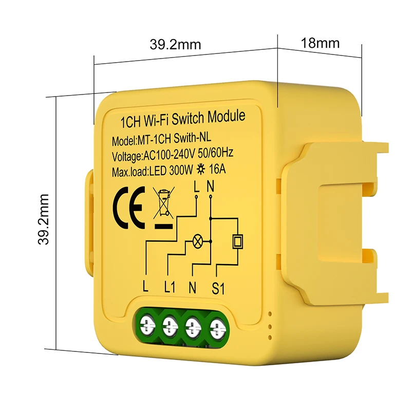 Matter Wifi Smart Switch 16A Smart Home Relay Module Supports Tuya Smart  Life 