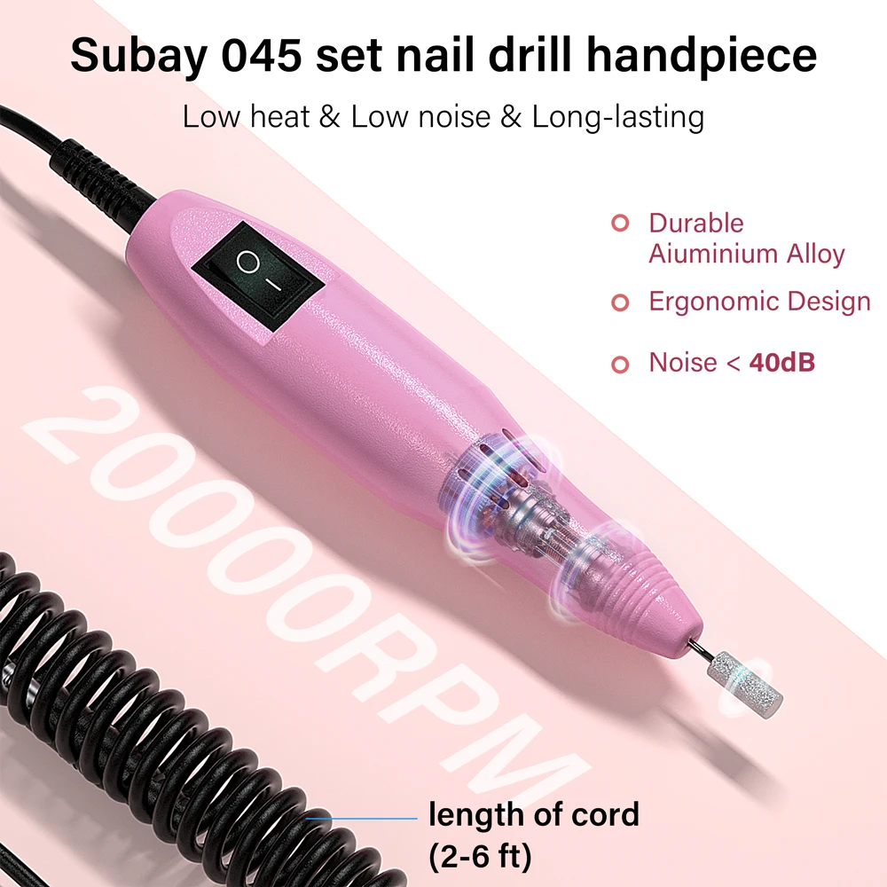 LULAA Electric Nail Drill Machine Mill Cutter Sets With Sanding
