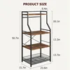 Kitchen Bakers Rack, Microwave Oven Stand with Large Wire Basket, Industrial Coffee Bar Station 2