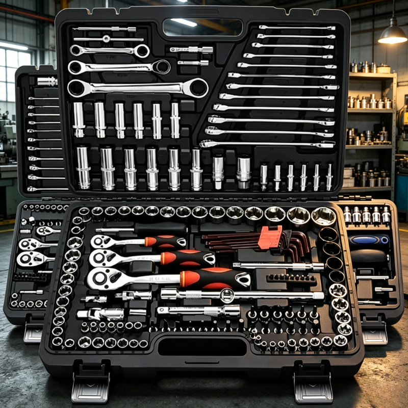 46Pcs 1/4 Inch Socket Tool Kit, Black Ratchet Wrench Set, Portable Auto Repair Combo for Car Maintenance Home Mechanic Use