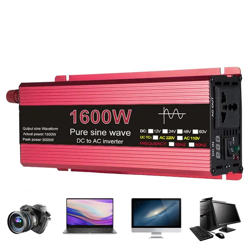 

Dc Inverter Ac Inverter For Car DC 12v To 220v AC Car Inverter Converter Dual USB Charging Ports Dual AC Adapter For Air