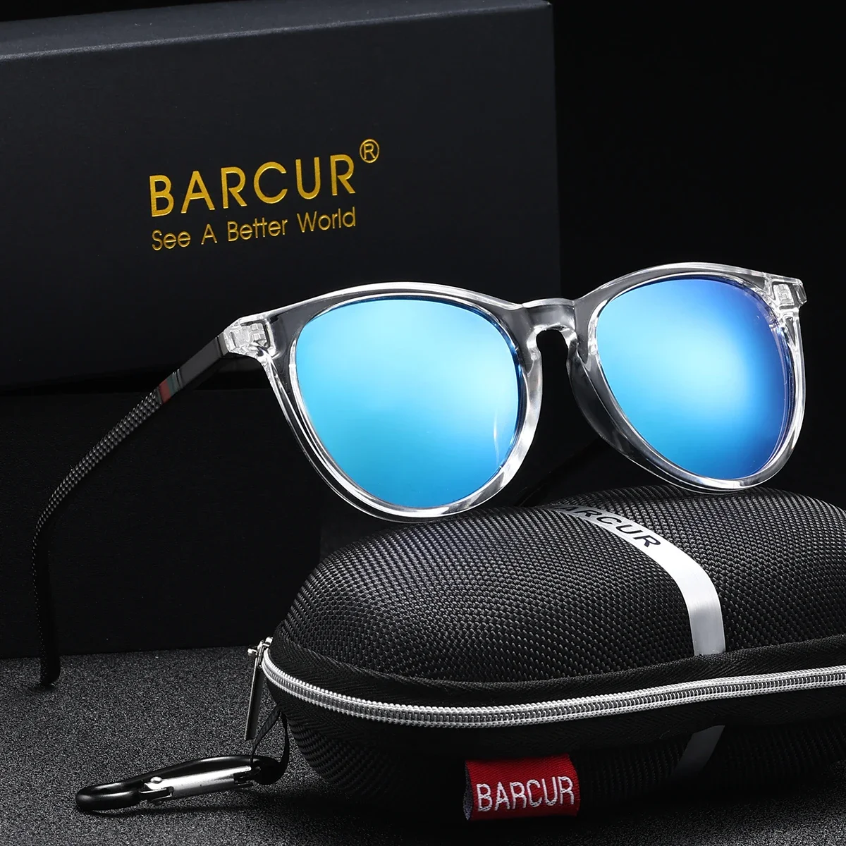 BARCUR Polarisierte Damen-Sonnenbrille, leicht, bequem, PC-Cat-Eye-Rahmen, UV400, Sonnenschutz, Damen-Sonnenbrille, Bekleidungszubehör ﻿