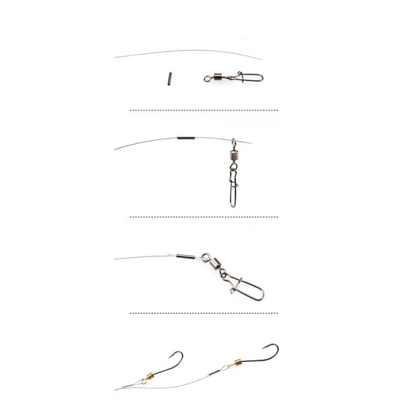 단일 배럴 압착 슬리브 낚싯줄 와이어 리더 구리 튜브 커넥터, 혼합 구리 튜브, 얼음 낚시, 가방 당 500 개