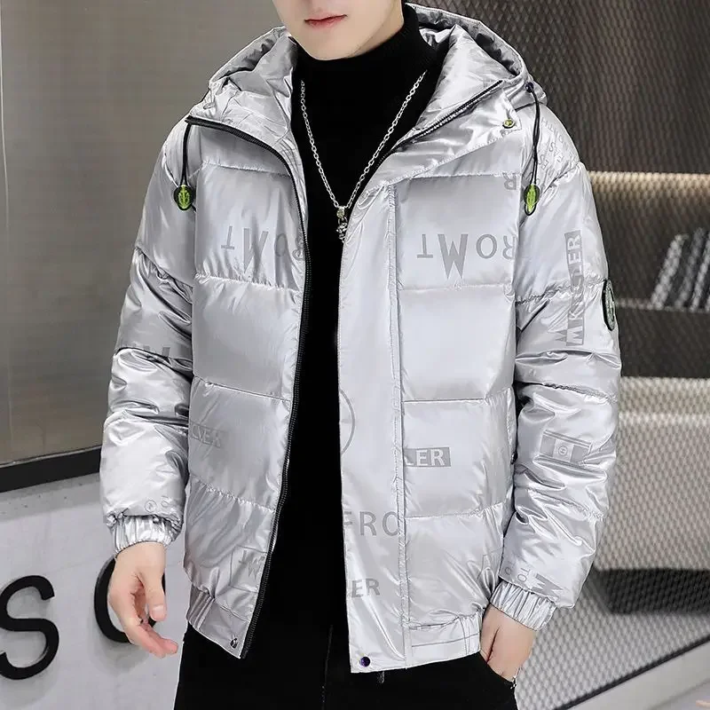 Luxury Brand Men Jacket Printed Cotton-padded Jacket Parkas Warm Glossy Windproof Coat Thick Puffer Jacket Korean Men's Clothing