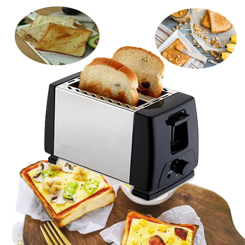 Fast Heating Bread Toaster Machine Stainless Steel 2 Slot 6 Modes Automatic Bounce Breakfast Maker Oven Baking Home Appliance