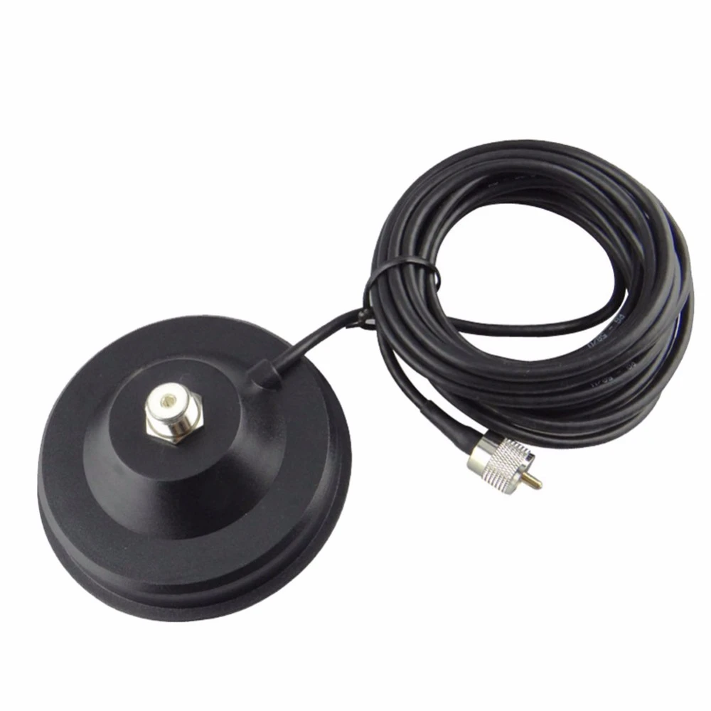 for Baofeng TYT QYT KT-7900D Big Magnetic Mount Base 12CM with 5M Extension Coaxial Cable Baojie BJ-218 Mobile Radio Antenna sg7000 144 430mhz high gain mobile antenna with pl259 5m uhf male car mobile antenna coax cable 12cm big magnetic mount base