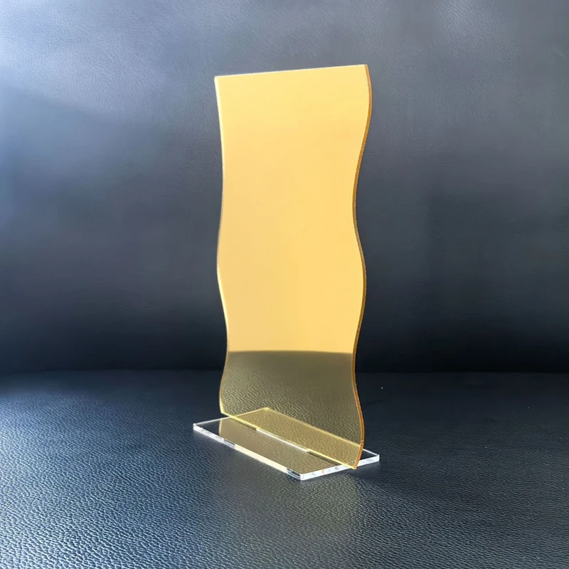 A33R-10PCS Gold Table Numbers With Stands Holders Wave Elegant Wedding Acrylic Table Numbers Large Modern Number Signs