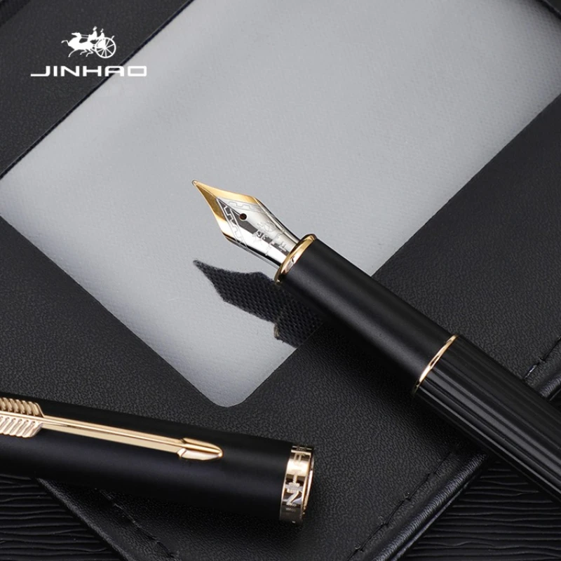 JINHAO 고급 금속 만년필, 블랙 레드, EF F 펜촉, PK 9019, 학교 사무용품, 문구, 88A
