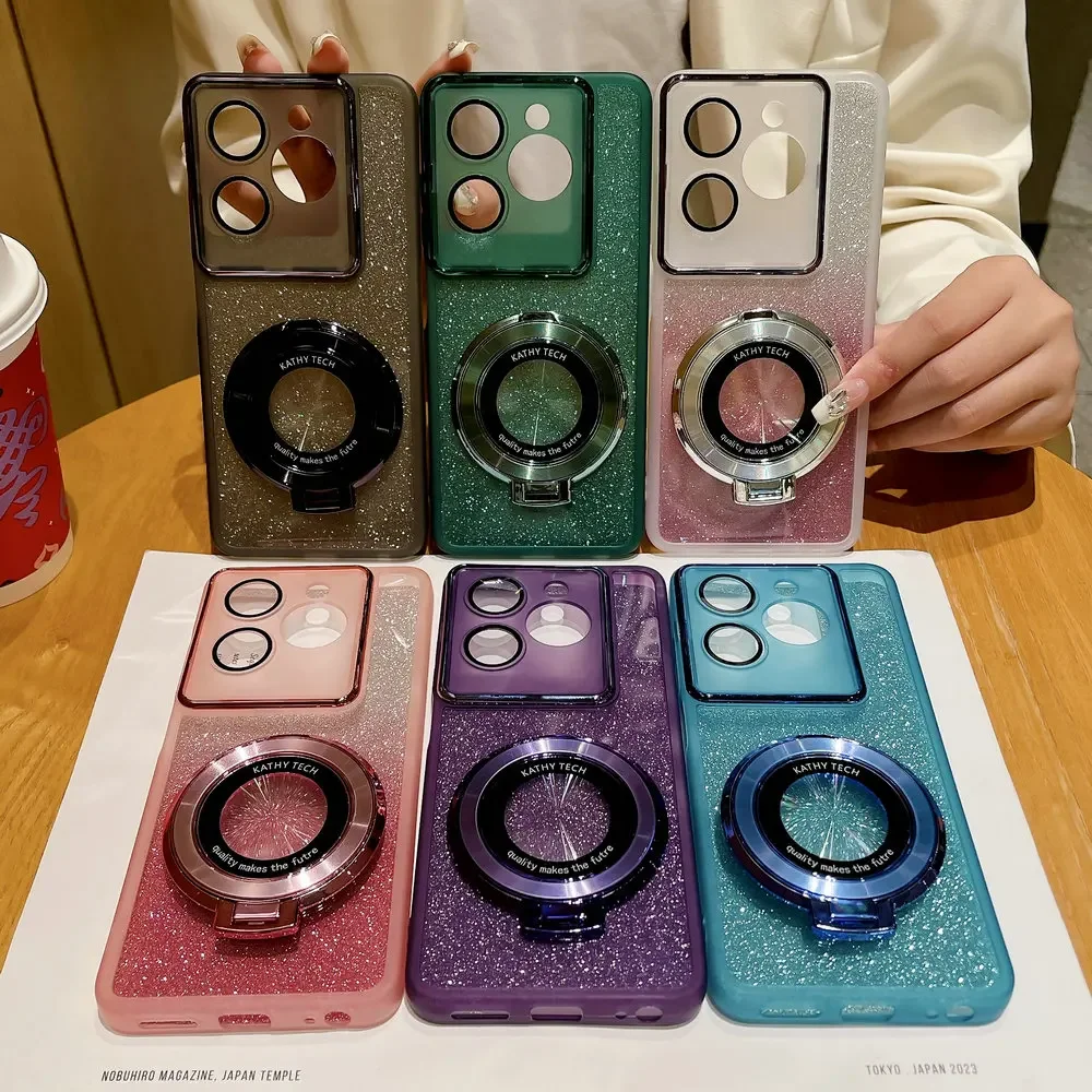 For Realme GT 6 T 6T Lens Film Glitter Silicone Soft Case