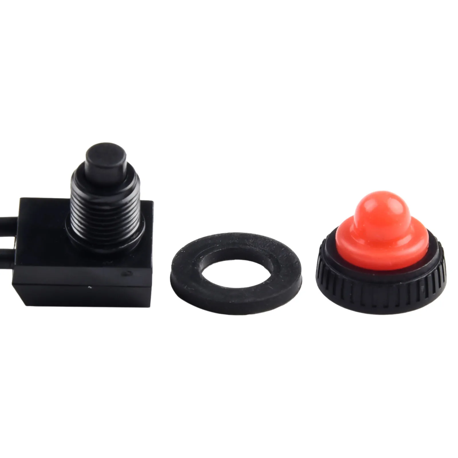 Ein-Aus-Schalter, Drucktastenschalter, rot/schwarz, Gummiabdeckung, robust, wasserdicht, mit Leitungen, Draht, 12 V, 250 V, 3 A, Bakelit-Basis, KP107 – Detail 15