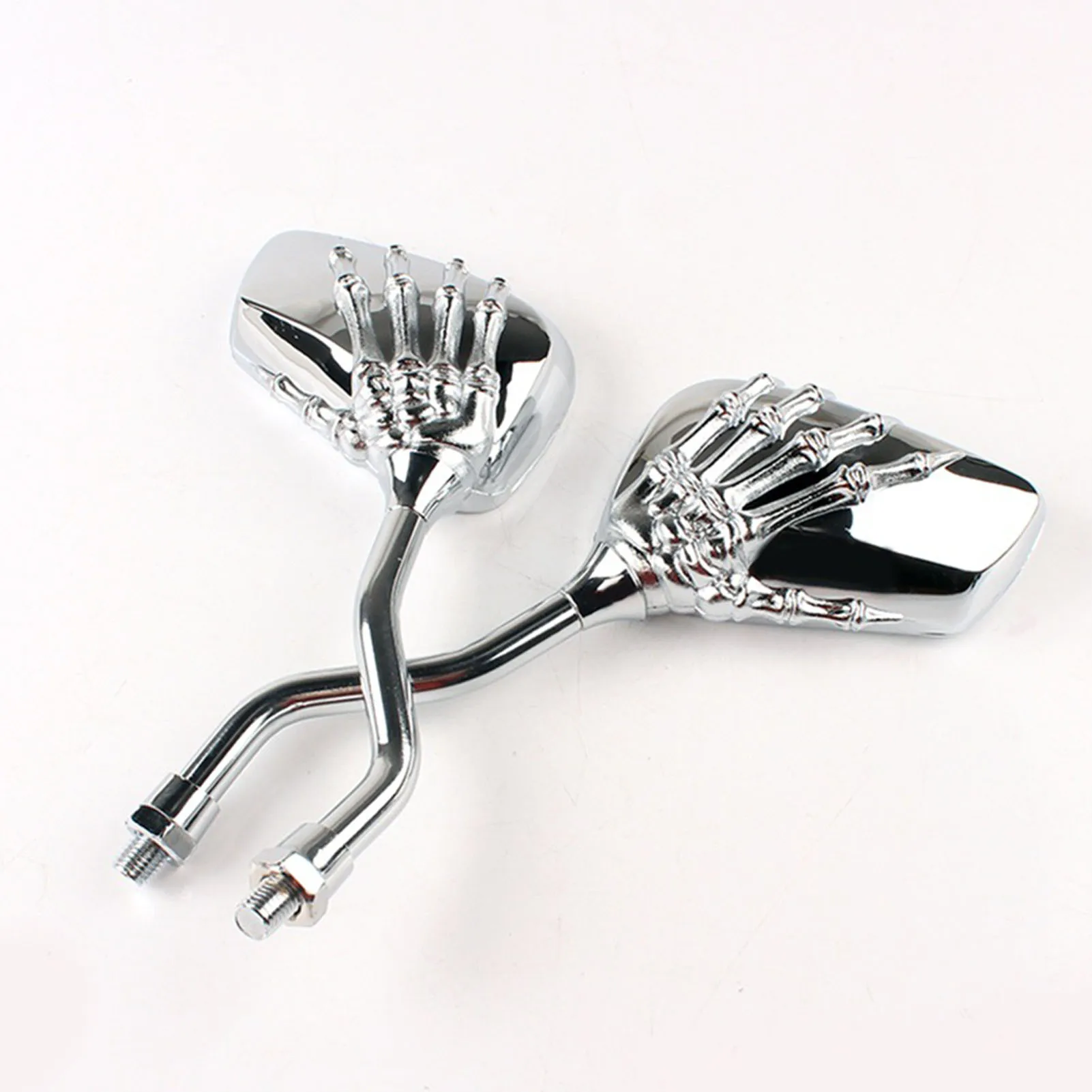 Motorcycle Side Mirrors Skull Hand Claw Chrome Handlebar Mirror  Hand Motorcycle Rear View Mirrors for Competitive Cyclists 3