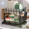Kitchen bowl rack, drain rack，1pc Double-layer Tableware Drain Rack, Chopsticks Water Cup Cutting Board Kitchen Storage Rack, La 1