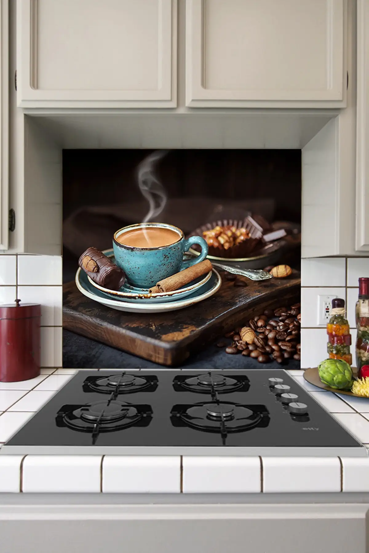 Kitchen Stove Back Coffee and Chocolate Sticker Home Decoration Wall Image Gift Kitchen kitchen wine coffee cooking dinner word wall sticker vinyl home decor kitchen restaurant cafe house decoration decals mural s249