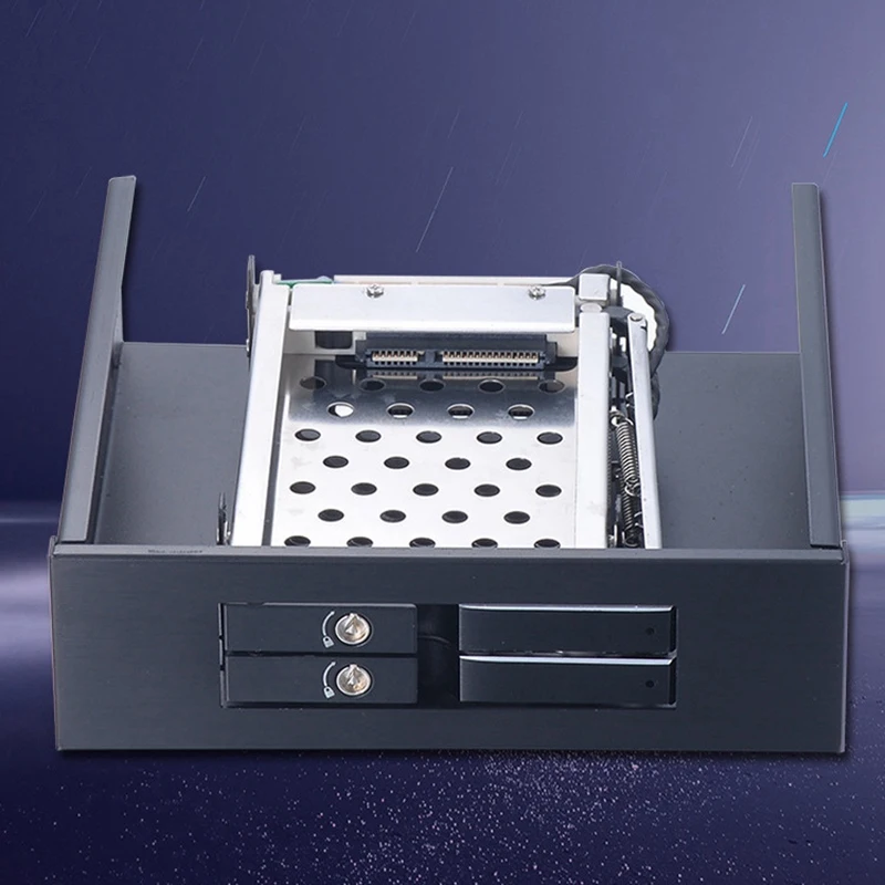 데스크탑 PC 드라이브 패널용 HDD SSD 도킹 스테이션, 듀얼 2.5 인치 SATA 호환, 7-9.5mm 하드 드라이브 트레이, 5.25 인치