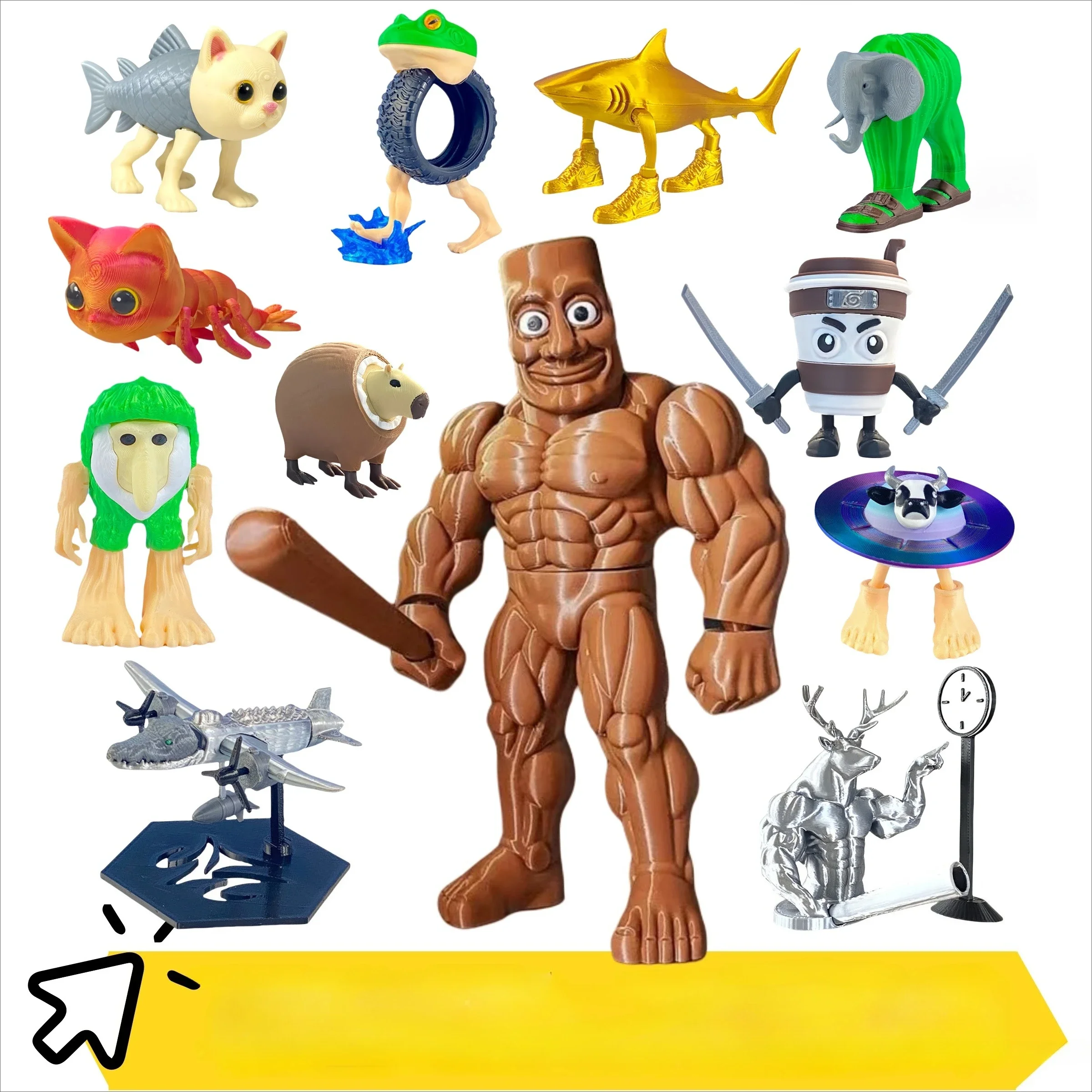 Whimsical Shark: Creative Abstraction Action Figure