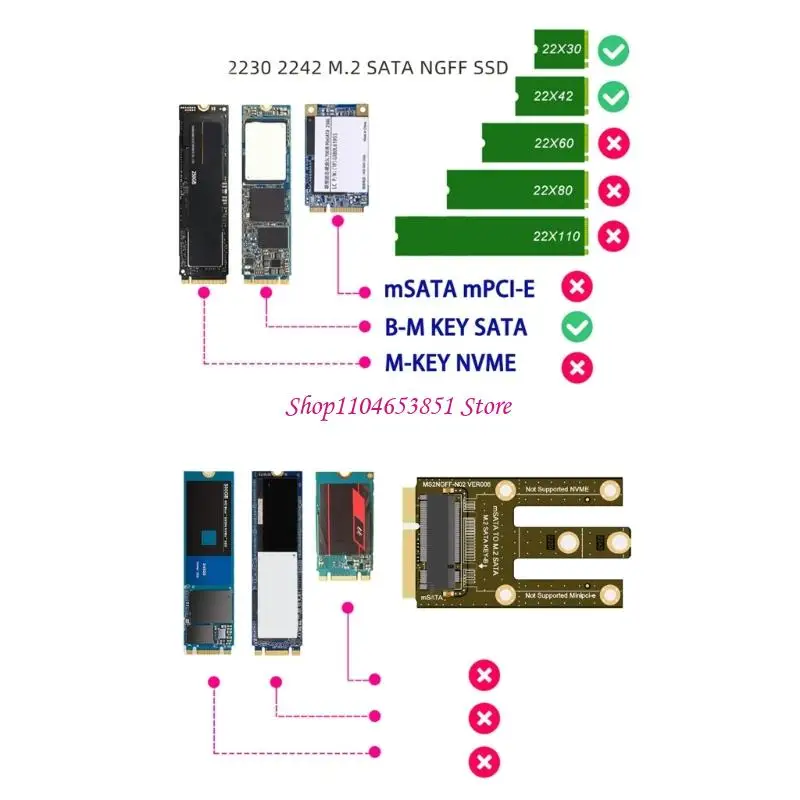 산업 제어용 MSATA M.2 SATA3.0 변환기 카드 어댑터 카드