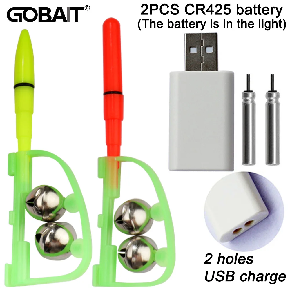 Fish Bell Alarm Fishing Light Cr425 Batteria Usb Charge Clip Rod Tip Bite Lure Hook Indicatore Ring Luminoso Stick Led Tackle Lamp