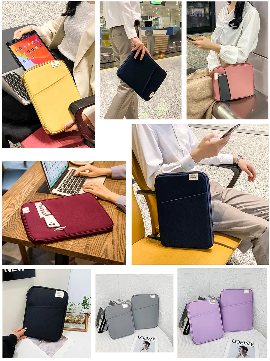 9-13 Inch Tablet Sleeve Case, Fits iPad air 10.9in, iPad Pro 11 M2, iPad 10th 10.9, Protective Bag Carrying Case with Pocket