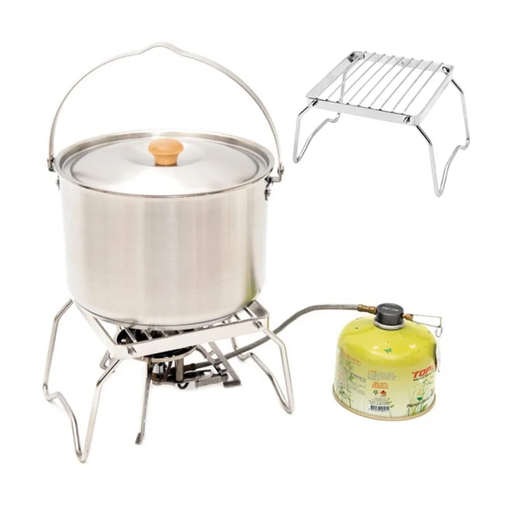 Camp Grill with Foldable Legs Stainless Steel Grill Grate Portable Grid for Backpacking Camping Hiking Picnic Travel Fish