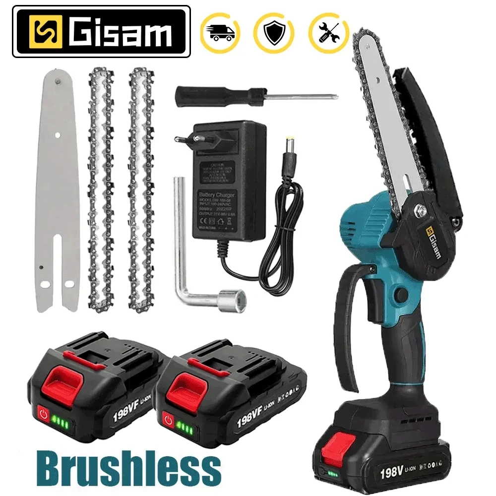 Mini Motosega Elettrica Senza Spazzole Da 6 Pollici Motosega A Batteria Portatile Attrezzo Elettrico Per Potatura Da Giardino Ricaricabile Per Batteri
