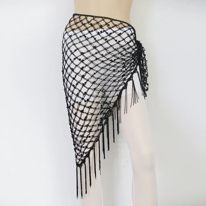 Roma Sequin Fishnet Triangle Tie Top - Rave & Festival Wear