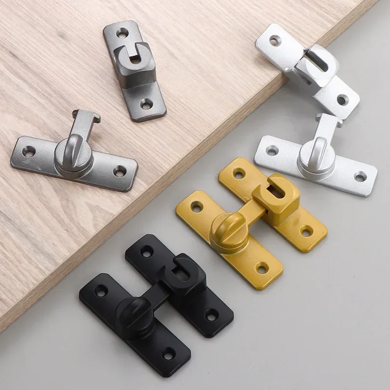 90 Degrees 180 Degrees Solid Buckle Aluminum Alloy Non Perforated Pin Door Lock Anti-theft Buckle 1PC
