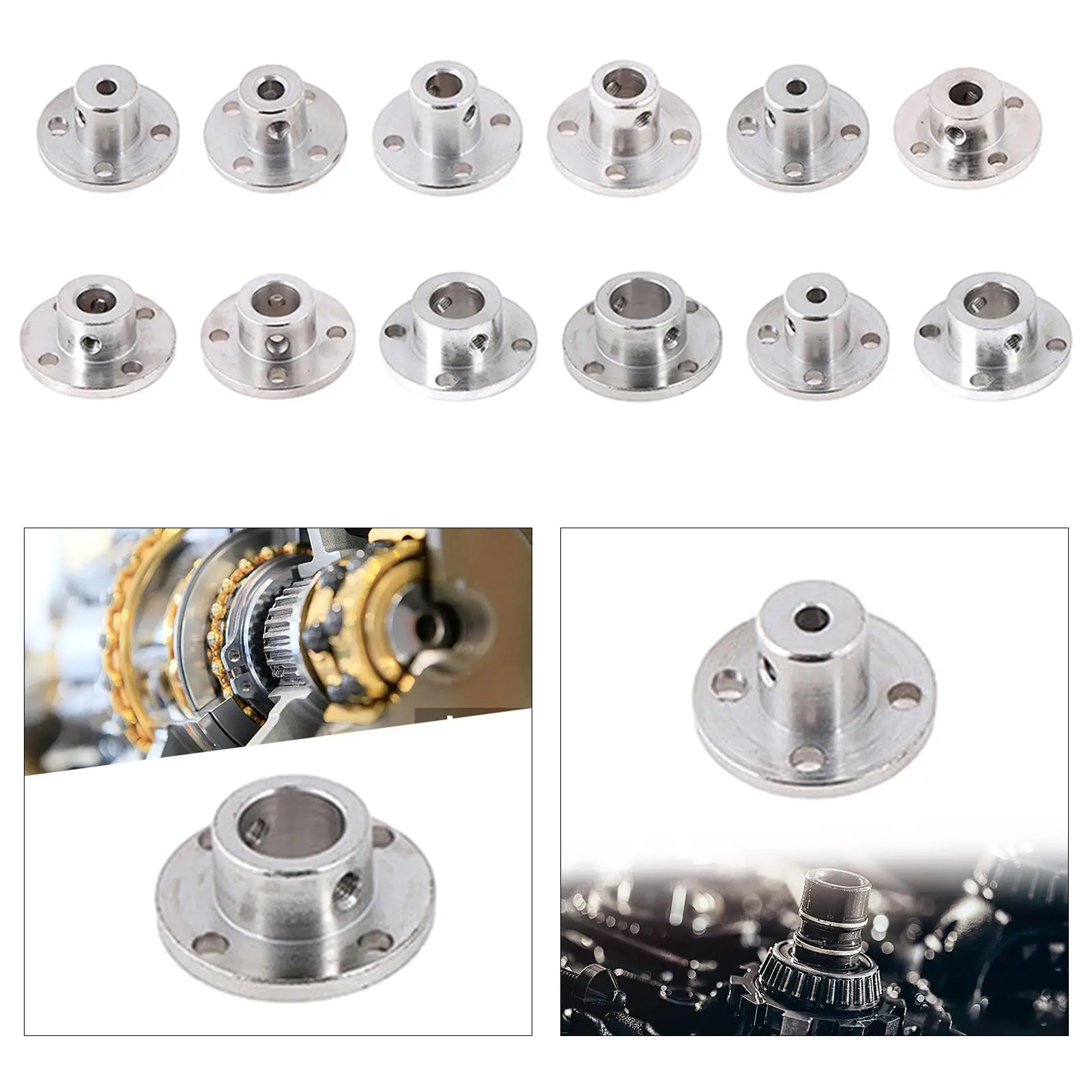 Rigid Flange Coupling Shaft Coupler Shaft Connector Rigid Shaft Coupler Flange Coupling Flange Shaft Coupling Durable Replacement Motors High Hardness Guide Shaft Support Rigid Metal Coupler