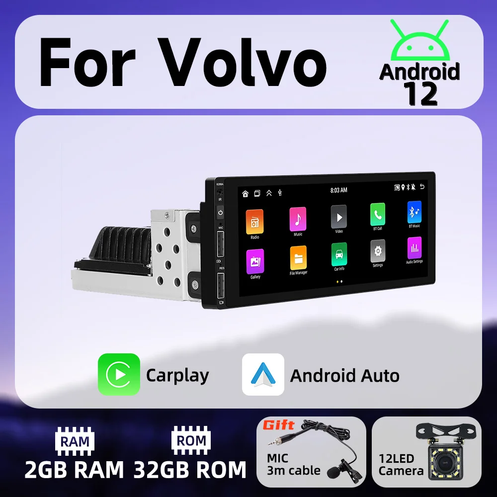 

Android Car Multimedia for Volvo 6.9 Inch Screen 1 Din Radio Stereo Head Unit Carplay Android Auto Autoradio GPS Navigation Wifi