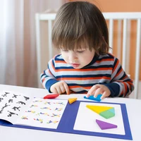 3D Wooden Magnetic Jigsaw Puzzle Games Geometric Shapes Tangram Toy Montessori Early Education Sorting For Toys Children Gifts 2
