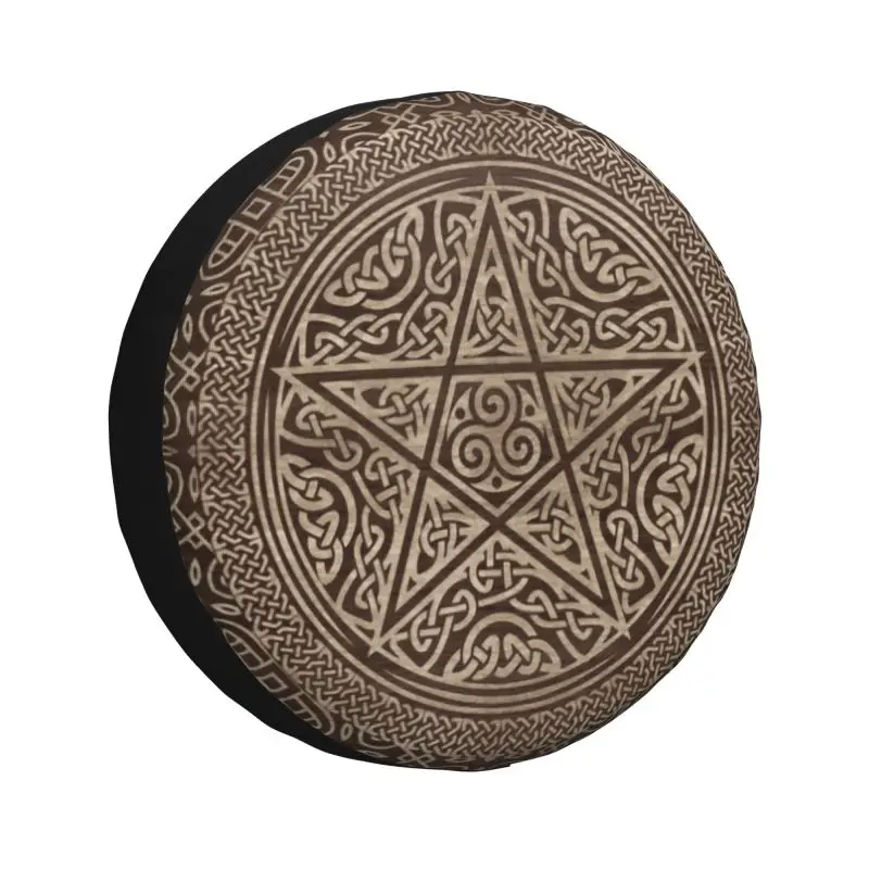 

Pentagram Wooden Texture Spare Tire Cover for Grand Cherokee Jeep RV SUV Camper Pagan Wiccan Car Wheel Protector Covers