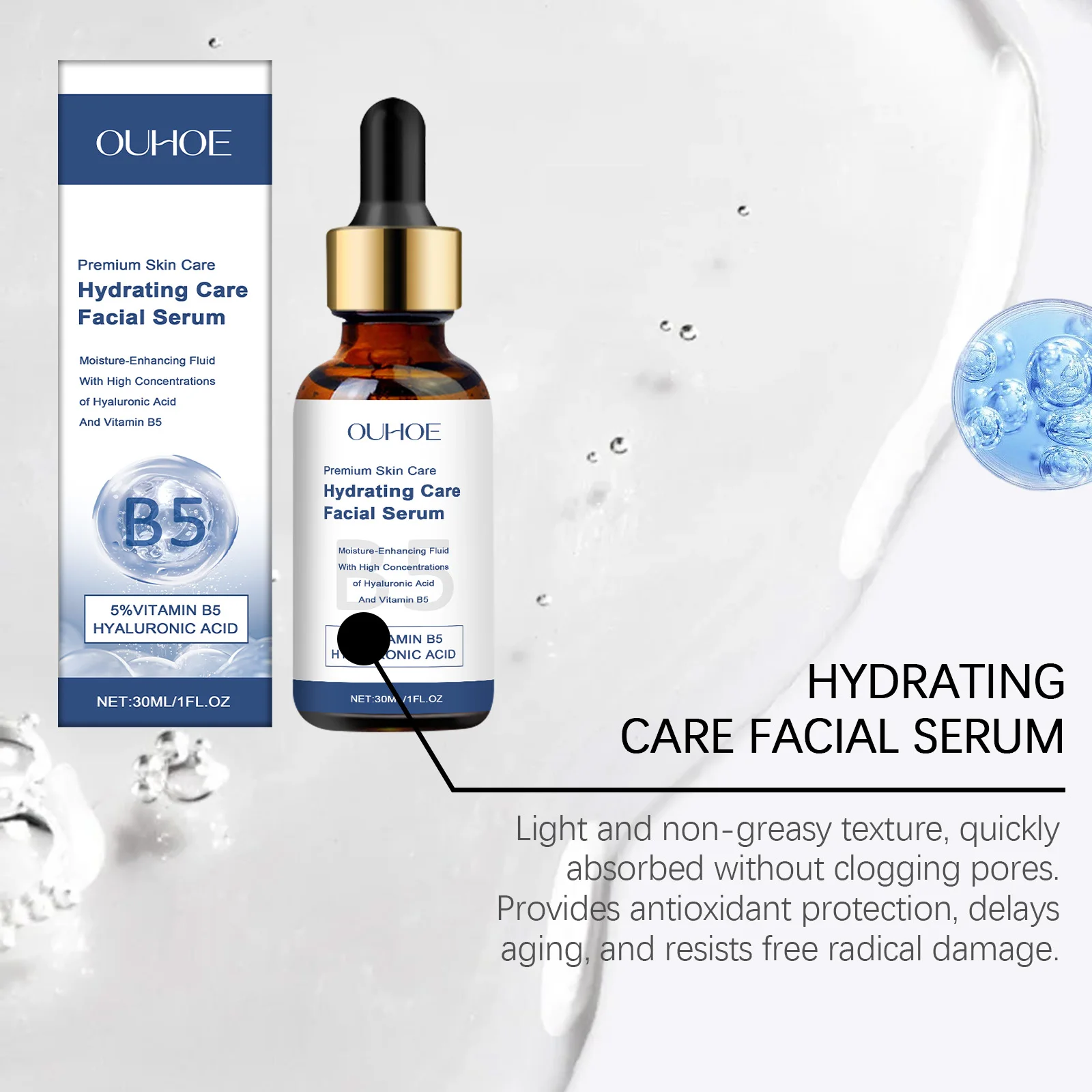 OUHOE Hydrating Care Facial Serum - Deep Moisturize, Balance Oil, Whiten, Repair Acne, All Skin Types, Anti - aging S6c13e25d875245b581273d9f1e55029da