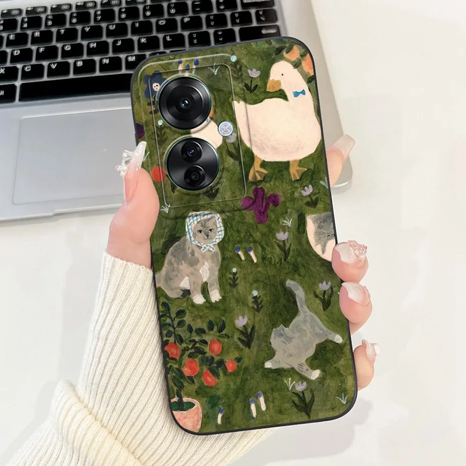 Stylish Painted Soft Silicone Back Cover - Lens Protective Case