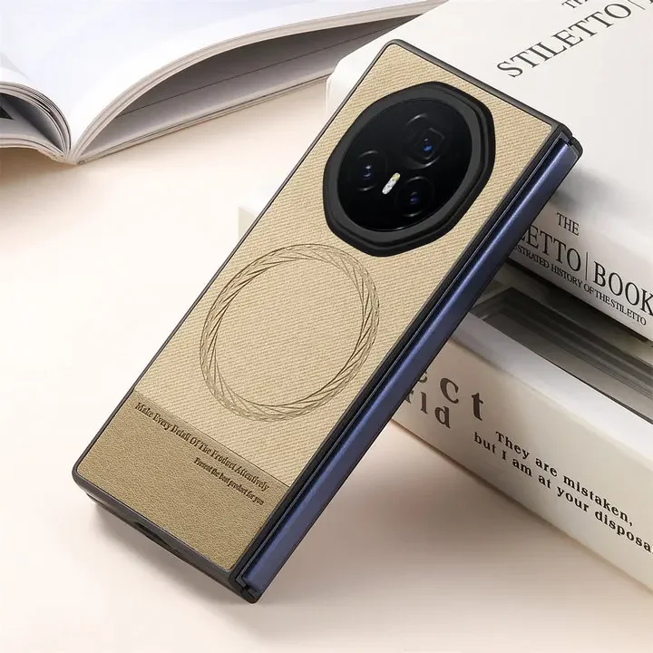 Luxury Leather Magnetic Back Cover with Wireless Charging Compatibility and Magsafe