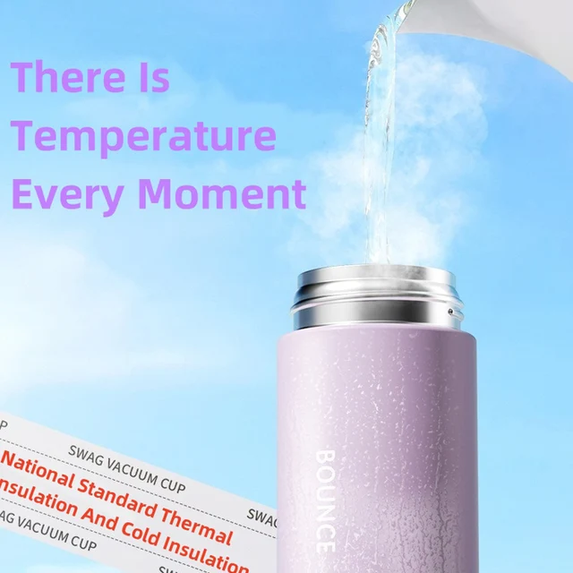 Tasse thermos à rebond en acier inoxydable, d'extraction sous vide étanche, bouteille d'eau isolée, verres d'extérieur, eau froide et chaude, 316 5