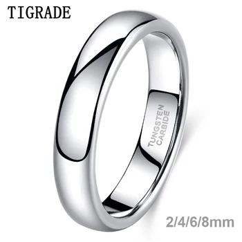 Tigrade Classic Jewelry 2/4/6/8mm Cute Men Women Simple Rings Polish100% Pure Tungsten Carbide Ring Wedding Band Engagement Ring 1