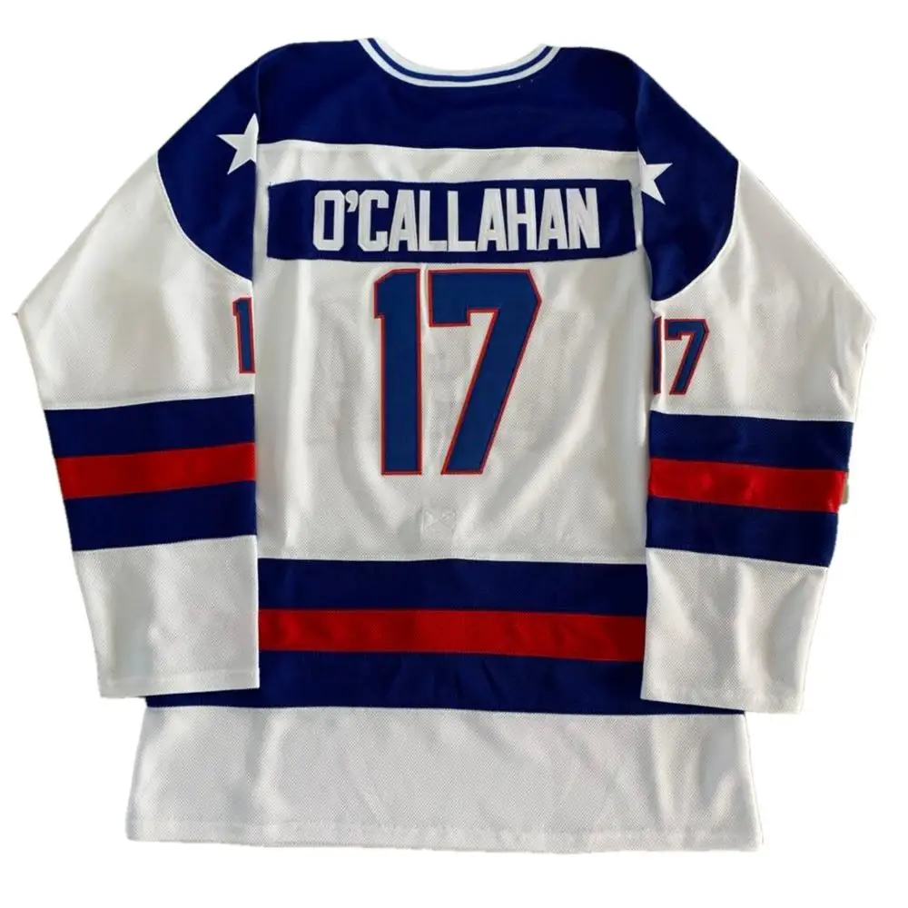 BG maglie da hockey su ghiaccio USA 17 O'Callahan jersey ricamo cucito abbigliamento sportivo all'aperto film di cultura Hip-hop bianco di alta qualità