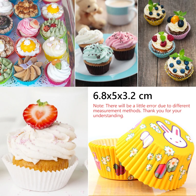 100 pièces Papier cupcake muffin , Moules à cupcakes boîtes à muffins  boîtes à gobelets, Plateau de fête outils de décoration de gâteau décor de  fête