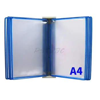 Cartella ribaltabile da 10 pagine A4 Montaggio a parete Funzionamento standard Espositore dati manuale Materiale PVC + struttura in metallo