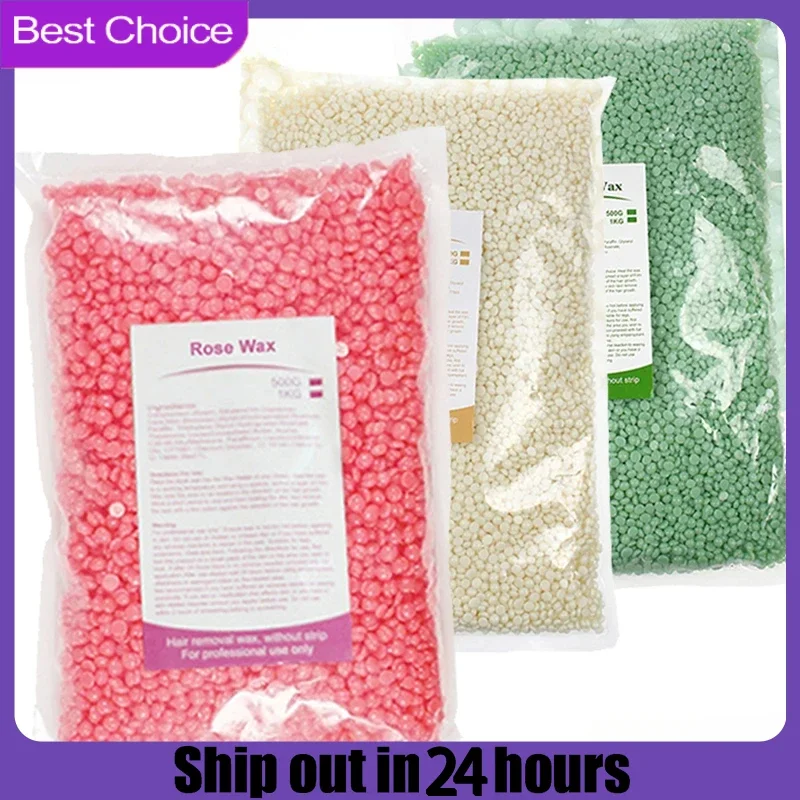 200g-500g Brazilian Hard Wax Beans For Hair Removal Sensitive Skin With Tea Tree FormulaPerfect For Full Body Facial Bikini