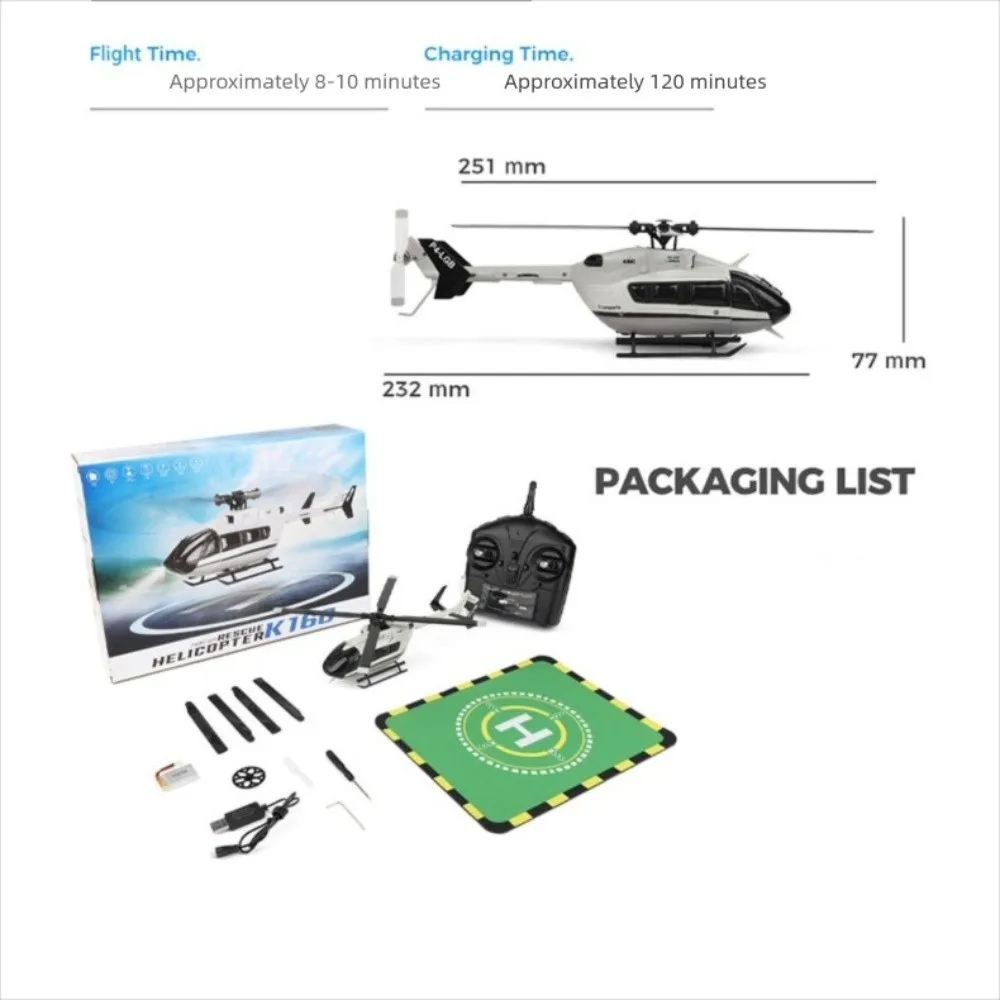 새로운 플라스틱 K160 RC 헬리콥터 회색 4.0CH 비행 헬리콥터 충전식 USB 충전 원격 조종 비행기 성인용