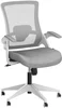 Height and Ergonomic Design Home Office Computer Desk Chair Executive Lumbar Support Padded Flip-up Armrest Swivel Chair (Grey) 5