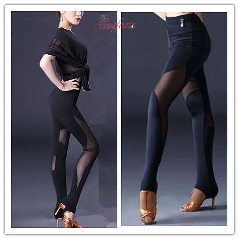 

Latin Dance Pant For Ladies Cha Cha Black Trousers Woman Black Tight Pants Dancer Latin Practice Wear Modern Dancing Clo