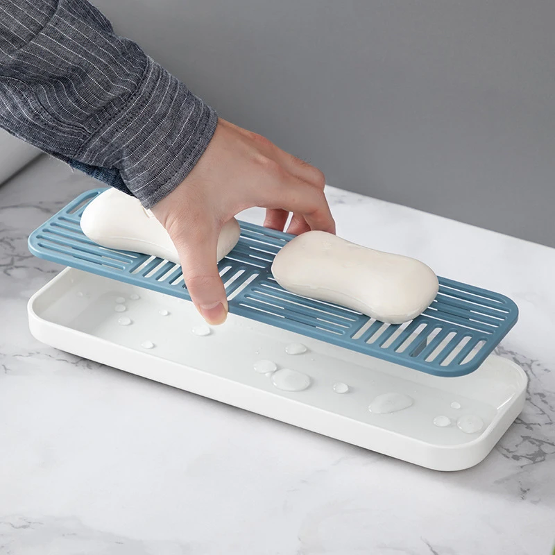Kitchen Tray Storage Tray Bamboo Organizer Tray Soap Dispenser Tray Sink Soap Storage Rack Sponge Holder Cup Tableware Drain Tray Dish Washing Scrubber Kitchen Storage Trays Home Organizer