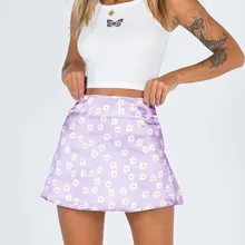 

2022 Spring New Clubwear Mini Skirt Women Fashion Official Korean Style High Waist A-line Skirts Flower Printing Women Clothing